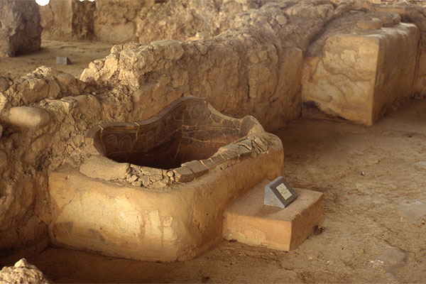 Bañera de barro en una habitación del palacio de Néstor (Pilo).